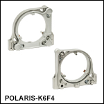 Ø6in Polaris<sup>®</sup> Low-Distortion Ruggedized Kinematic Mirror Mount, 2 Adjusters