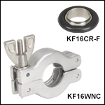 KF16 Flange-Centering O-Ring Carrier and Wing Nut Clamp
