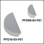 UV-Enhanced Aluminum D-Shaped Mirrors (250 - 450 nm)