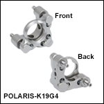 Ø19 mm Polaris<sup>®</sup> Kinematic Glue-In Mirror Mount, 2 Adjusters