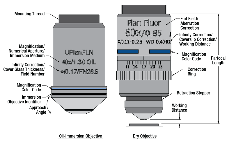 Imaging/Focusing Microscope Objectives