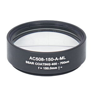 AC508-150-A-ML - f=150 mm, Ø2in Achromatic Doublet, SM2-Threaded Mount, ARC: 400-700 nm