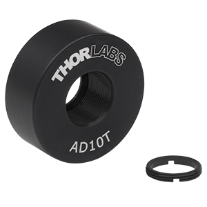 AD10T - Ø1in OD Adapter for Ø10 mm Optic, Internally Threaded, 0.38in Thick