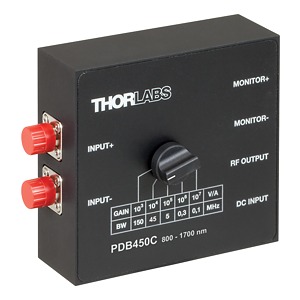 PDB450C - Switchable Gain Balanced Amp. Photodetector, InGaAs, 800 - 1700 nm