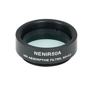 NENIR50A - Ø25 mm NIR Absorptive ND Filter, SM1-Threaded Mount, OD: 5.0