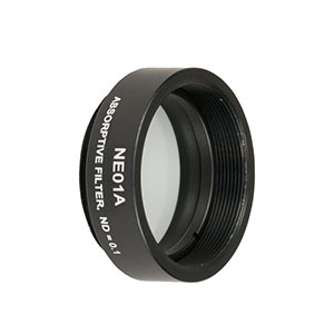 NE01A - Ø25 mm Absorptive ND Filter, SM1-Threaded Mount, Optical Density: 0.1