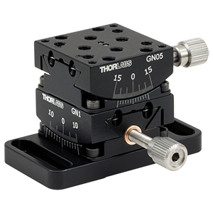GN2 - Small Dual-Axis Goniometer, 1/2in Distance to Point of Rotation, 2 Goniometers and Base