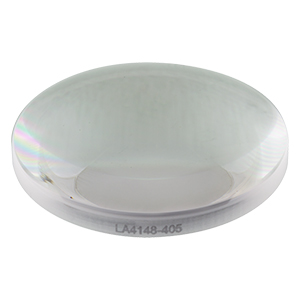 LA4148-405 - f = 50 mm, Ø1in UVFS Plano-Convex Lens, 405 nm V-Coat