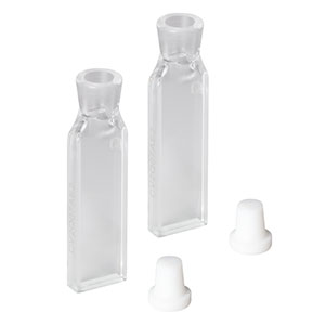 CV2Q07AE2 - 700 µL Enhanced Chemical Resistance Micro Cuvette with Stopper, Synthetic Quartz Glass, 4.7 mm Opening Diameter, 2 mm Path Length, 2 Pack