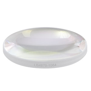 LB4879-1064 - f = 35 mm, Ø1in UV Fused Silica Bi-Convex Lens, 1064 nm V-Coat