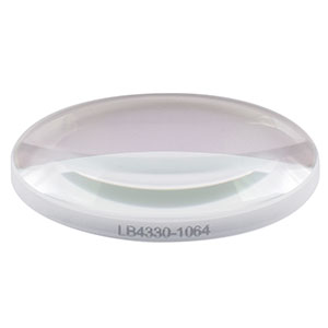 LB4330-1064 - f = 75 mm, Ø1in UV Fused Silica Bi-Convex Lens, 1064 nm V-Coat