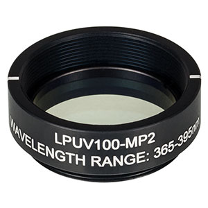 LPUV100-MP2 - Ø25.0 mm SM1-Mounted Linear Polarizer, 365 - 395 nm