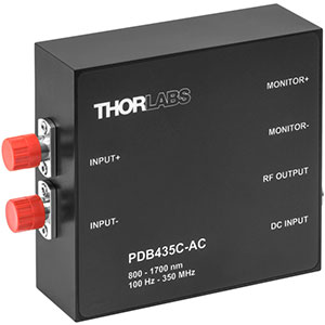 PDB435C-AC - Fixed Gain Balanced Amp. Photodetector, 350 MHz, InGaAs, 800 - 1700 nm, AC Coupled