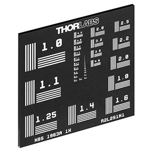 R2L2S1N1 - Negative NBS 1963A Resolution Target, 2in x 2in, 1 to 228 cycles/mm