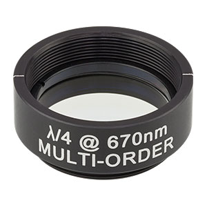 WPMQ10M-670 - Ø1in Multi-Order Quarter-Wave Plate, SM1-Threaded Mount, 670 nm