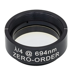 WPQ10M-694 - Ø1in Zero-Order Quarter-Wave Plate, SM1-Threaded Mount, 694 nm