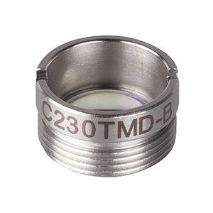 C230TMD-B - f = 4.5 mm, NA = 0.55, WD = 2.4 mm, Mounted Aspheric Lens, ARC: 600 - 1050 nm