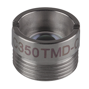 C350TMD-C - f = 4.5 mm, NA = 0.40, WD = 1.6 mm, Mounted Aspheric Lens, ARC: 1050 - 1700 nm