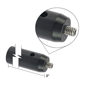 TRA3 - Ø1/2in Aluminum Post, 8-32 Setscrew, 1/4in-20 Tap, L = 3in