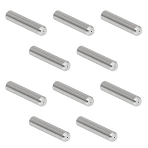 SF270-10 - Ø2.5 mm, 12.7 mm Long SS Ferrule for MM Fiber, Ø270 µm Bore Size, 10 Pack