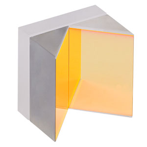 HRS1015-M01 - 1in x 1in Hollow Roof Prism Mirror, Protected Gold