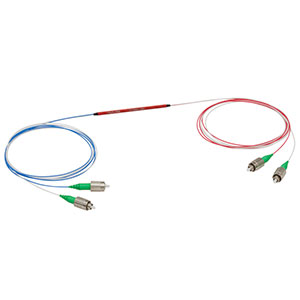 TN1064R1A2A - 2x2 Narrowband Fiber Optic Coupler, 1064 ± 15 nm, 0.14 NA, 99:1 Split, FC/APC Connectors