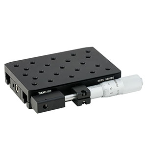 XR25P - 25 mm Travel Linear Translation Stage, Side-Mounted Micrometer, 1/4in-20 Taps