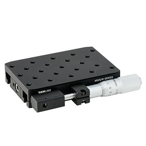 XR25P/M - 25 mm Travel Linear Translation Stage, Side-Mounted Micrometer, M6 x 1.0 Taps