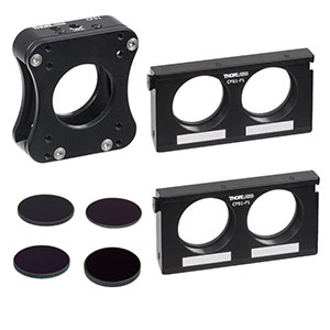 CFS1ND - Sliding Filter Mount Bundle with Two CFS1-F1 Inserts and Four ND Filters, 8-32 Tap