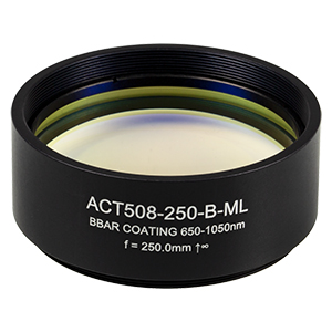 ACT508-250-B-ML - f=250 mm, Ø2in Achromatic Doublet, SM2-Threaded Mount, ARC: 650-1050 nm