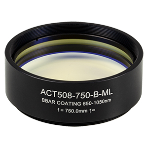 ACT508-750-B-ML - f=750 mm, Ø2in Achromatic Doublet, SM2-Threaded Mount, ARC: 650-1050 nm