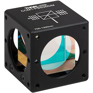 CCM1-PBS255/M - 30 mm Cage Cube-Mounted Polarizing Beamsplitter Cube, 700 - 1300 nm, M4 Tap