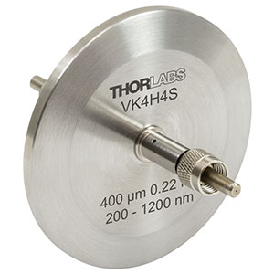 VK4H4S - Fiber Feedthrough for KF40 Flange, High OH, Ø400 µm Core, 200 - 1200 nm, 0.22 NA, SMA