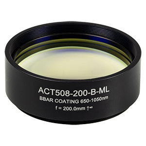 ACT508-200-B-ML - f=200 mm, Ø2in Achromatic Doublet, SM2-Threaded Mount, ARC: 650-1050 nm