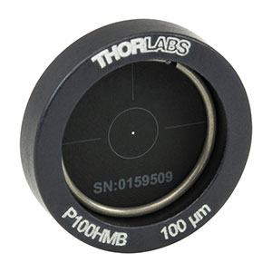 P100HMB - Ø1/2in Mounted Pinhole, 100 ± 4 µm Pinhole Diameter, Molybdenum
