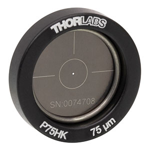 P75HK - Ø1/2in (12.7 mm) Mounted Pinhole, 75 ± 3 μm Pinhole Diameter, Stainless Steel