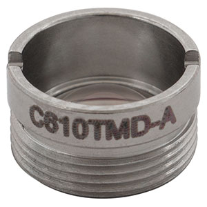 C610TMD-A - f = 4.0 mm, NA = 0.62, WD = 1.1 mm, Mounted Aspheric Lens, ARC: 350 - 700 nm
