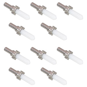 CFAF126-10 - Ø2.5 mm, 16.0 mm Long Ceramic Ferrule with Flange for SM Fiber, Ø126 µm Bore Size, 10 Pack