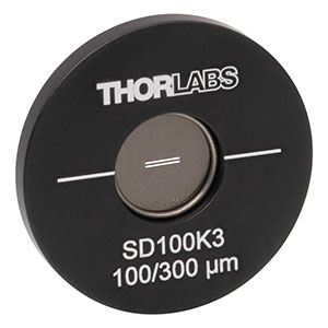 SD100K3 - Ø1in Mounted Double Slit, 100 µm Wide, 300 µm Spacing