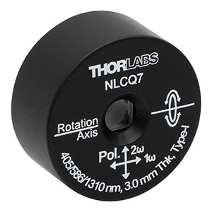 NLCQ7 - Ø1in Mounted β-BBO Crystal, 3.00 mm Thick, θ = 26.9°, Type-I SPDC, 405 nm Pump, 586 nm Signal, and 1310 nm Idler