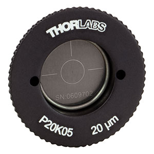 P20K05 - SM05-Threaded, Ø0.70in (17.8 mm) Mounted Pinhole, 20 ± 2 μm Pinhole Diameter, Stainless Steel