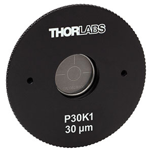 P30K1 - SM1-Threaded, Ø1.20in (30.5 mm) Mounted Pinhole, 30 ± 2 μm Pinhole Diameter, Stainless Steel