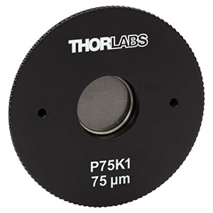 P75K1 - SM1-Threaded, Ø1.20in (30.5 mm) Mounted Pinhole, 75 ± 3 μm Pinhole Diameter, Stainless Steel