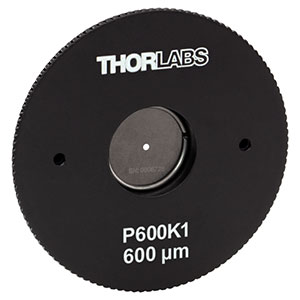 P600K1 - SM1-Threaded, Ø1.20in (30.5 mm) Mounted Pinhole, 600 ± 10 μm Pinhole Diameter, Stainless Steel