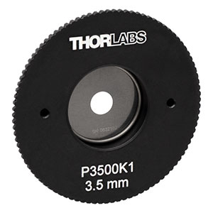 P3500K1 - SM1-Threaded, Ø1.20in (30.5 mm) Mounted Pinhole, 3500 ± 40 μm Pinhole Diameter, Stainless Steel