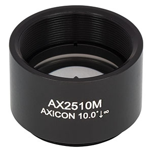 AX2510M - 10.0°, Uncoated UVFS, Ø1in (Ø25.4 mm) Axicon, SM1-Threaded Mount