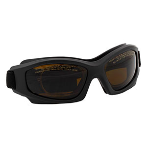 LG18C - Laser Safety Glasses, Amber Lenses, 13% Visible Light Transmission, Modern Goggle Style